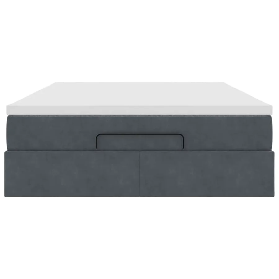 Cadre de lit ottoman avec matelas gris foncé 140x200 cm velours - 5