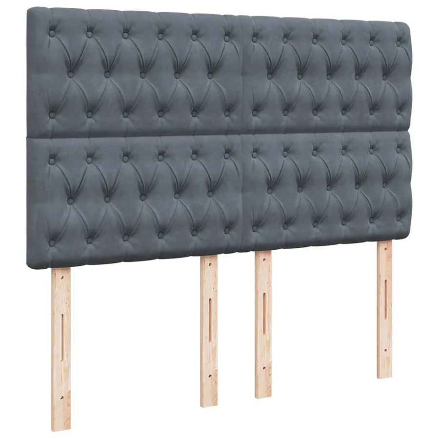 Cadre de lit ottoman avec matelas gris foncé 140x200 cm velours - 12