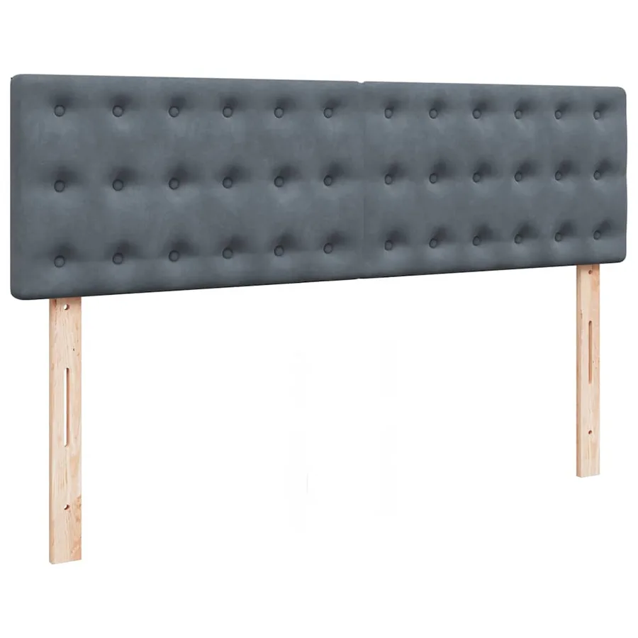 Cadre de lit ottoman avec matelas gris foncé 140x200 cm velours - 10
