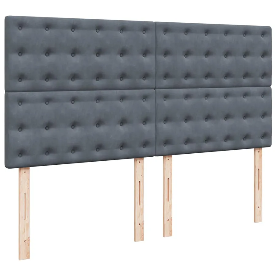 Cadre de lit ottoman avec matelas gris foncé 160x200cm velours - 12