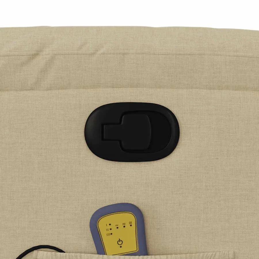 Fauteuil de massage inclinable Crème Tissu - 10