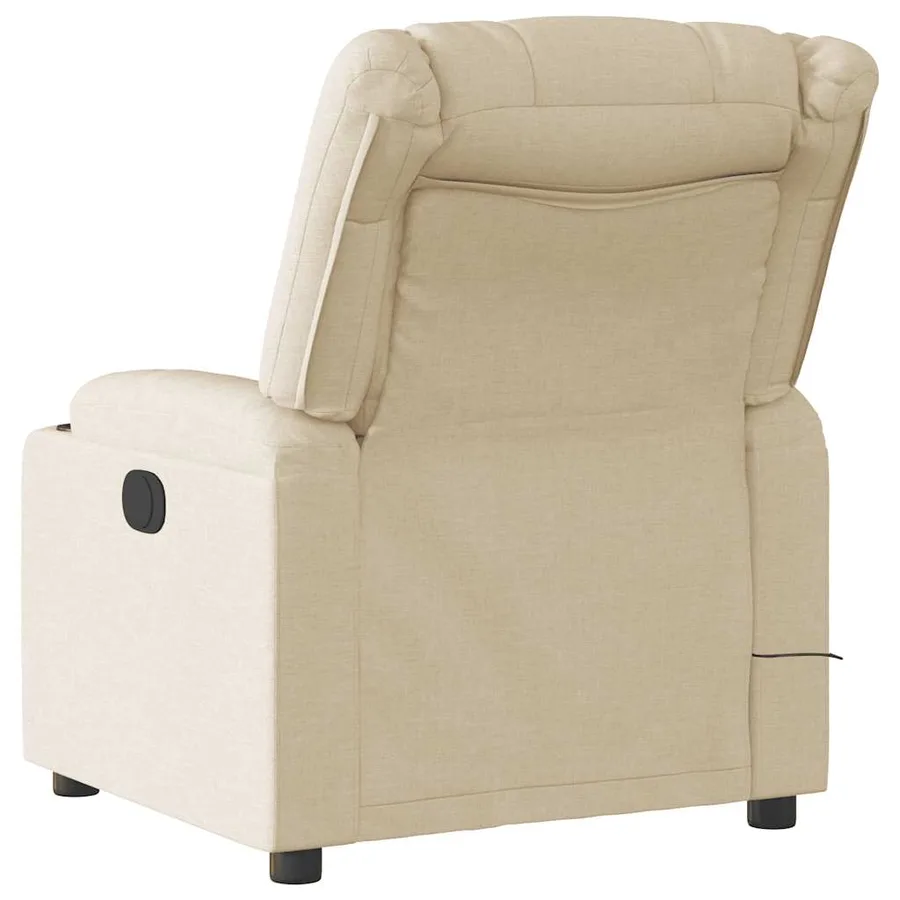 Fauteuil de massage inclinable Crème Tissu - 5
