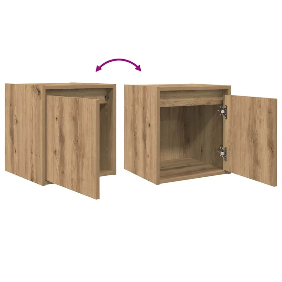 Tables de chevet murales 2 pcs chêne artisanal 38x34x40 cm - 10
