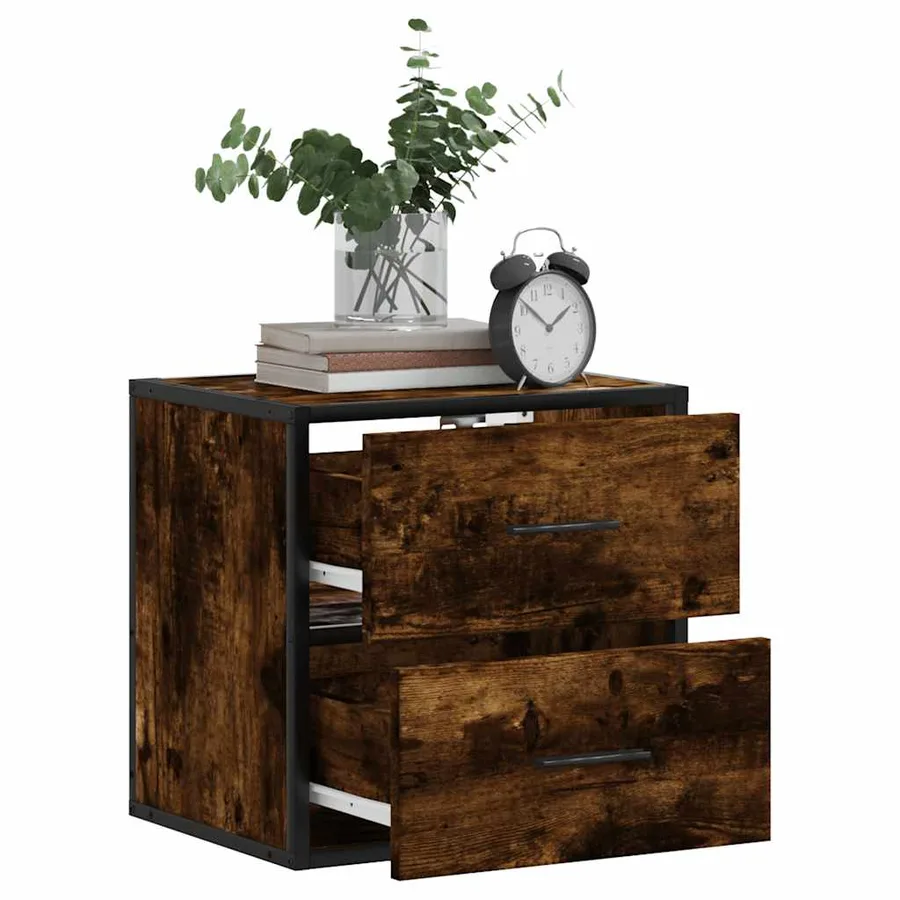 Table de chevet murale Chêne fumé 40x31x39,5 cm - 4