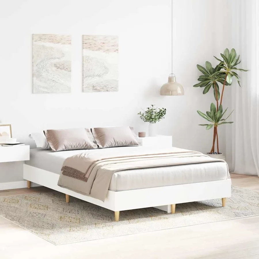 Cadre de lit sans matelas blanc 120x200 cm bois ingénierie - 3