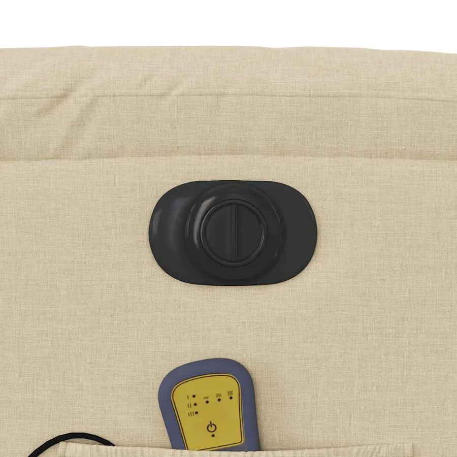 Fauteuil inclinable de massage électrique crème tissu - 12