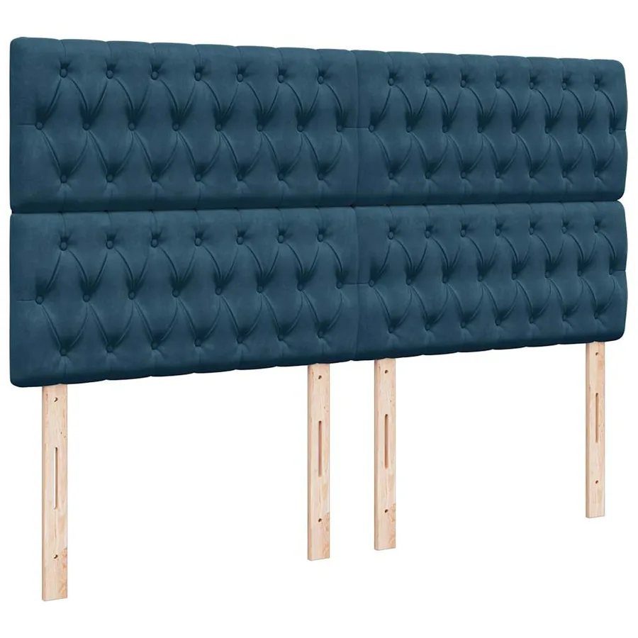 Cadre de lit ottoman avec matelas bleu foncé 160x200 cm velours - 12