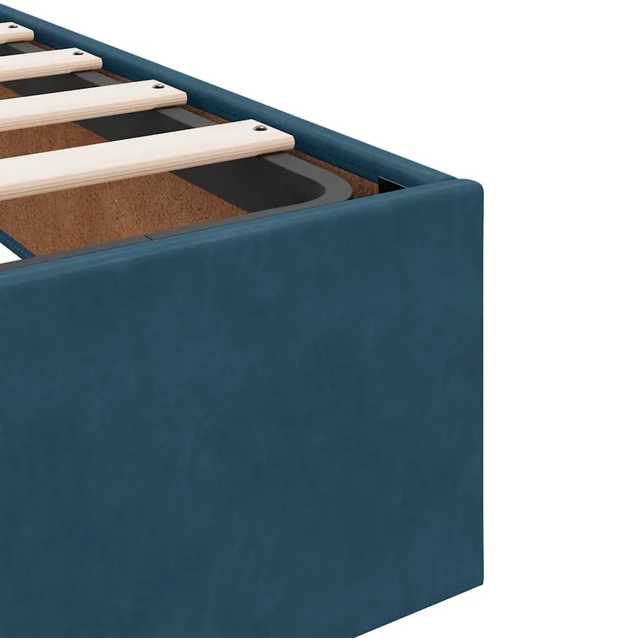 Cadre de lit ottoman avec matelas bleu foncé 160x200 cm velours - 16