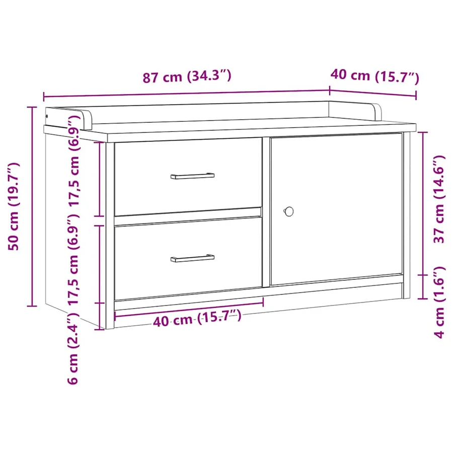 Banc de couloir SANDNES 87x40x50 cm bois de pin massif - 11