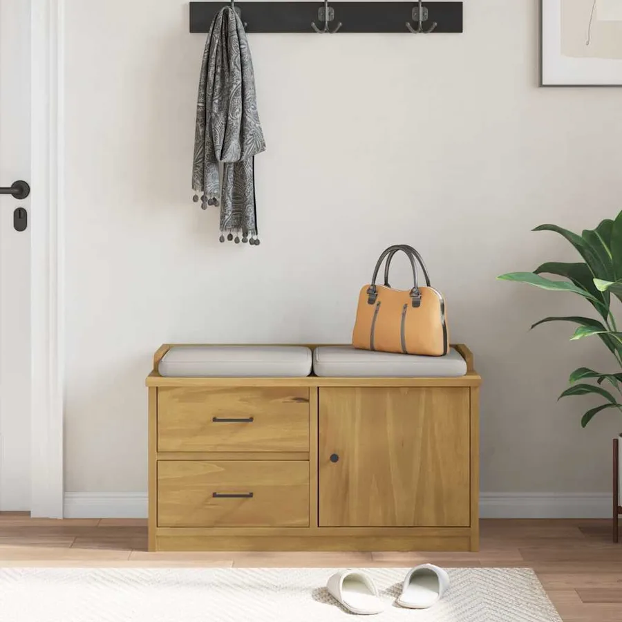 Banc de couloir SANDNES 87x40x50 cm bois de pin massif - 3