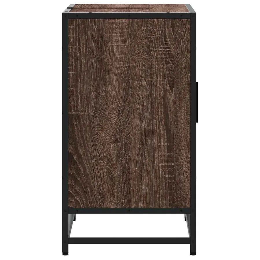 Armoire de lavabo de salle de bain chêne marron 65x33x60 cm - 7