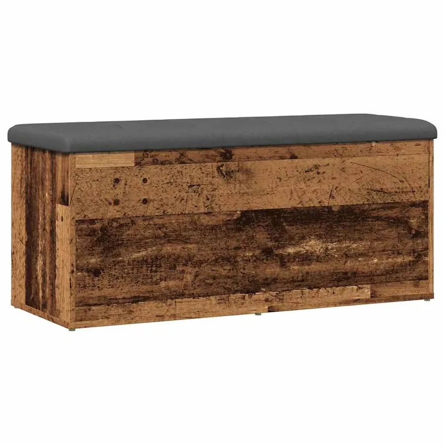 Banc de rangement vieux bois 102x42x45 cm bois d'ingénierie - 2