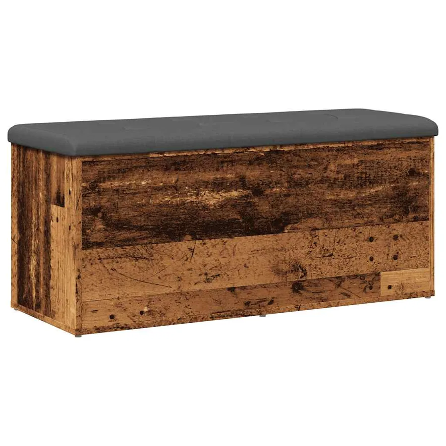 Banc de rangement vieux bois 102x42x45 cm bois d'ingénierie - 4