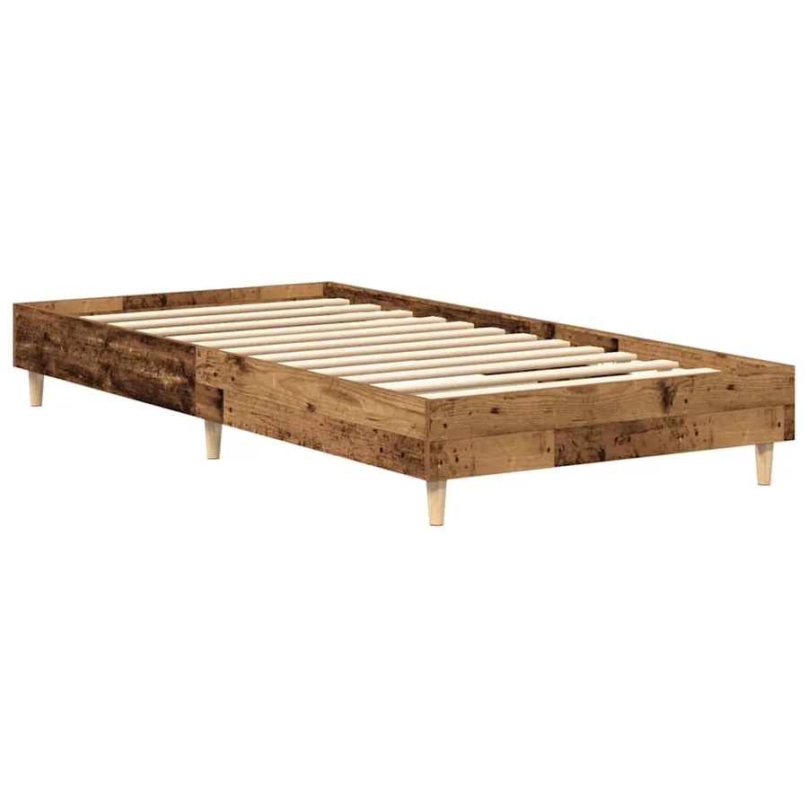 Cadre de lit sans matelas vieux bois 75x190 cm bois ingénierie - 4