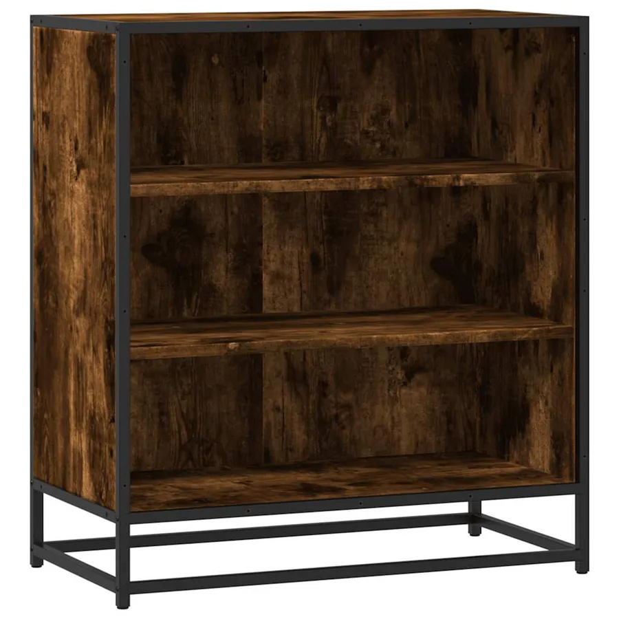 Buffet chêne fumé 68x35x76 cm bois d'ingénierie et métal - 2
