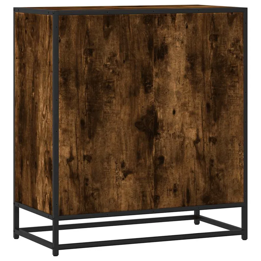 Buffet chêne fumé 68x35x76 cm bois d'ingénierie et métal - 6