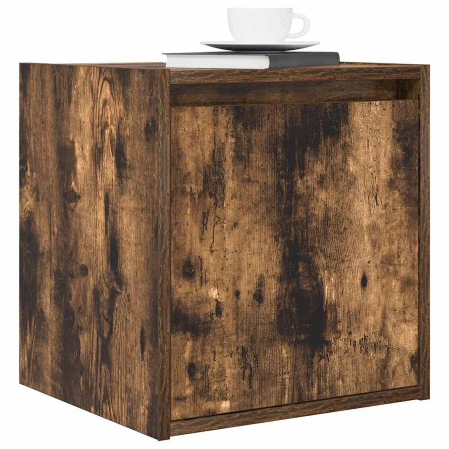 Tables de chevet murales 2 pcs chêne fumé 38x34x40 cm - 4