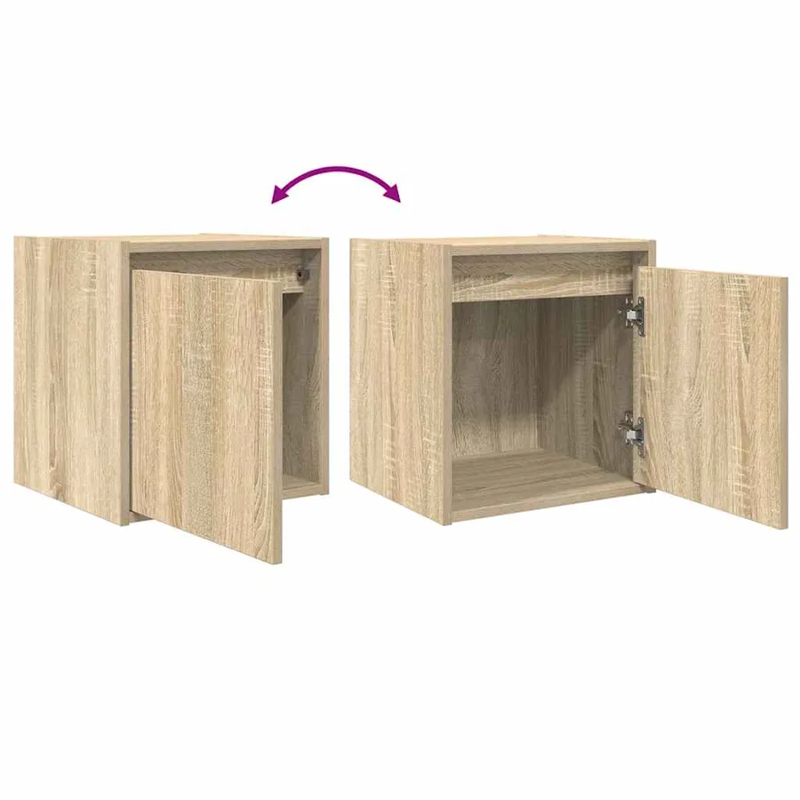 Table de chevet murale chêne sonoma 38x34x40 cm - 9