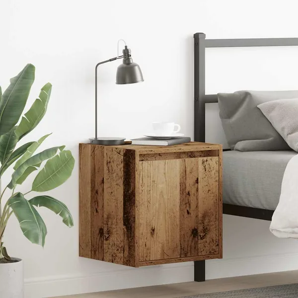 Tables de chevet murales 2 pcs vieux bois 38x34x40 cm