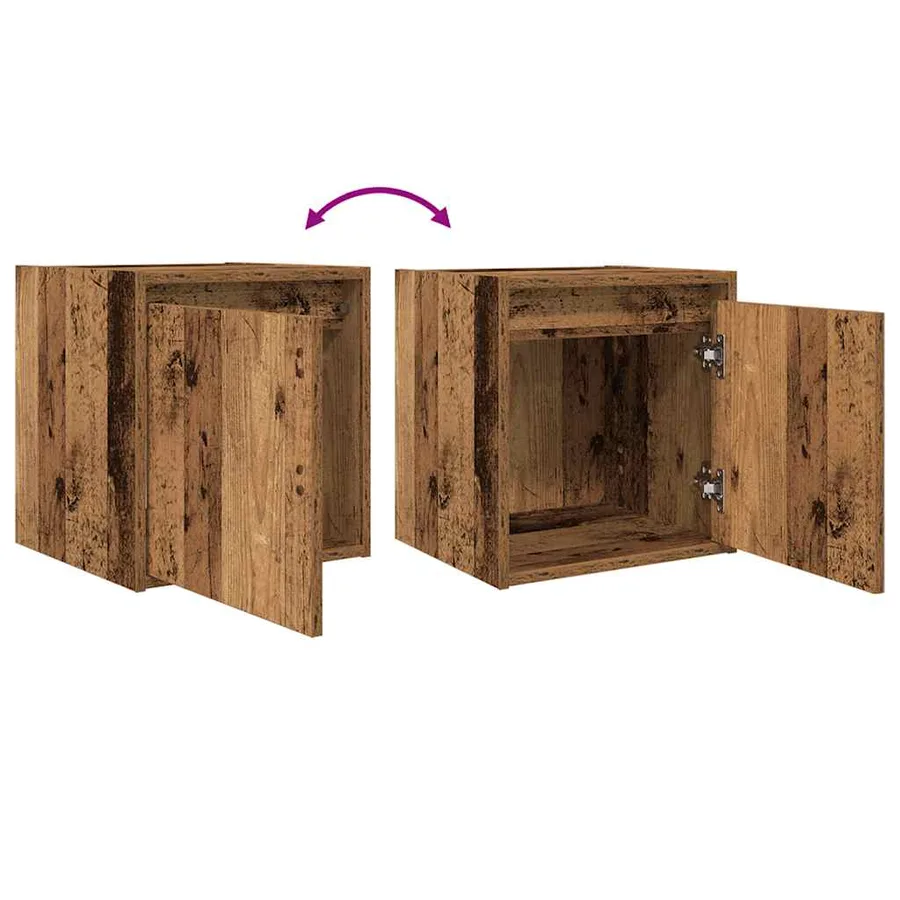 Tables de chevet murales 2 pcs vieux bois 38x34x40 cm - 10