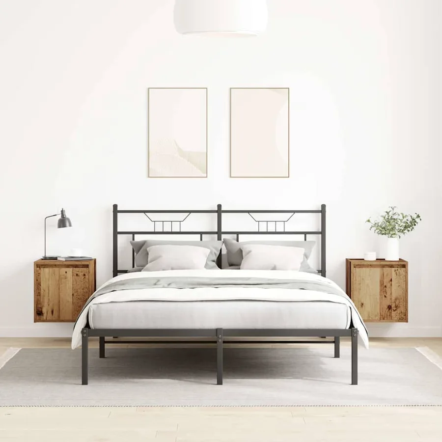Tables de chevet murales 2 pcs vieux bois 38x34x40 cm - 3