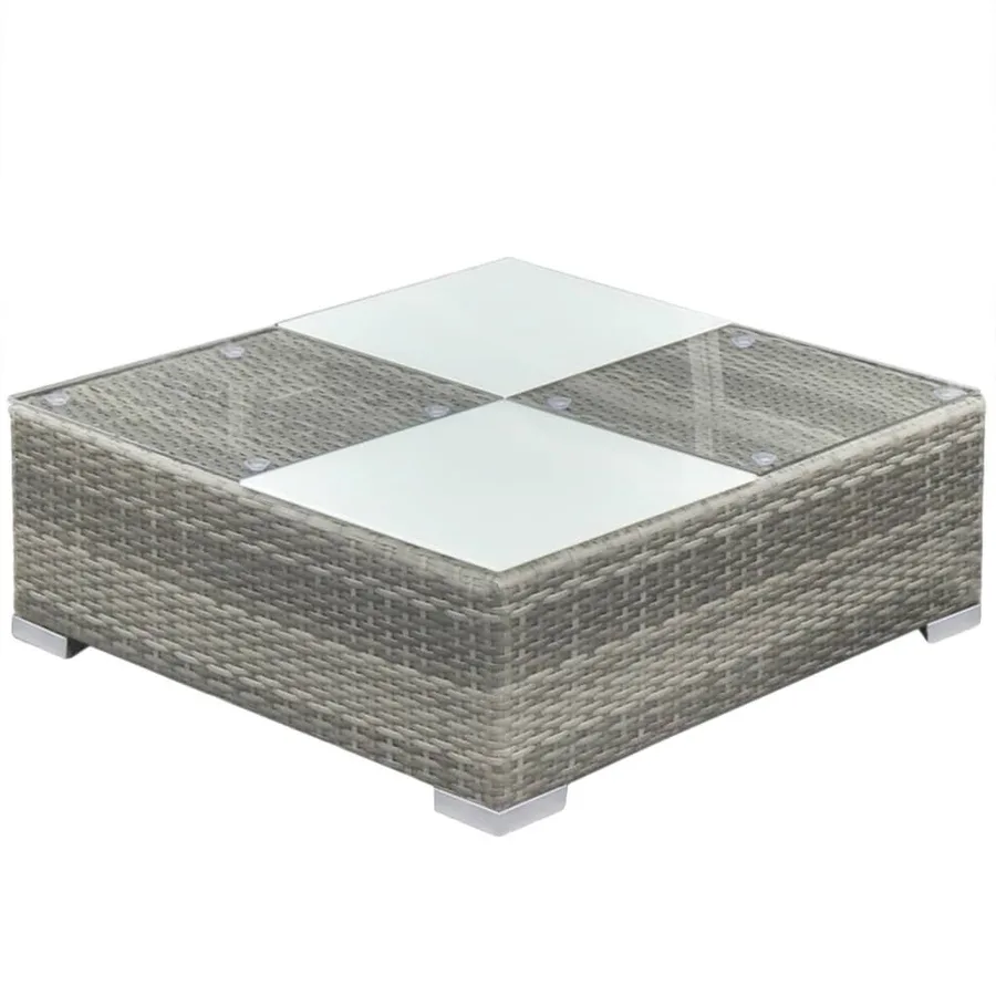 Salon de jardin 6 pcs avec coussins Résine tressée Gris - 4