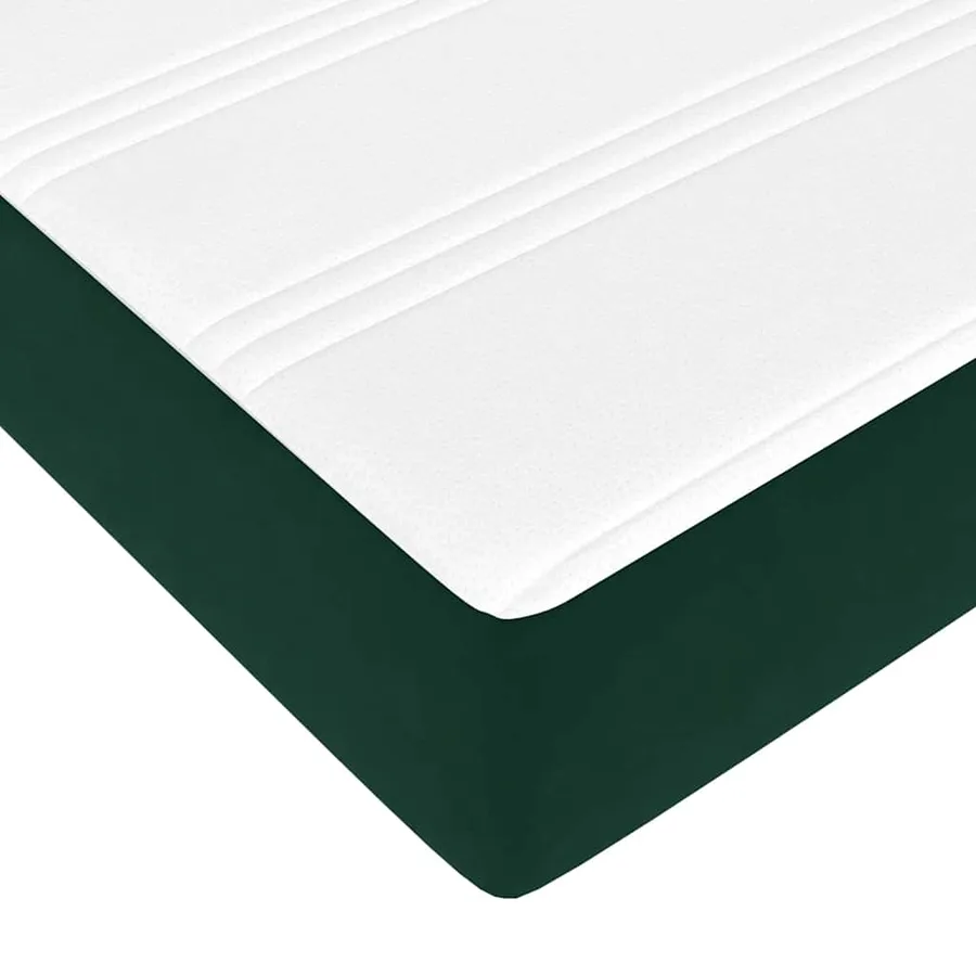 Cadre de lit ottoman avec matelas vert foncé 140x200 cm velours - 14