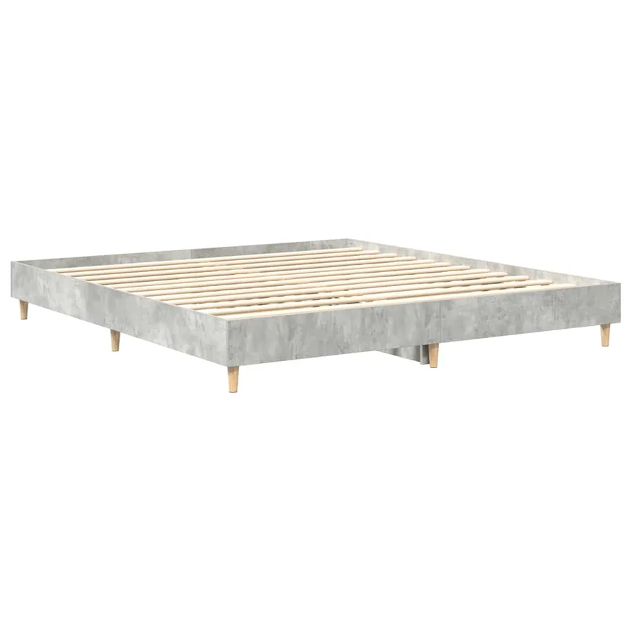 Cadre de lit sans matelas gris béton 160x200 cm bois ingénierie - 4