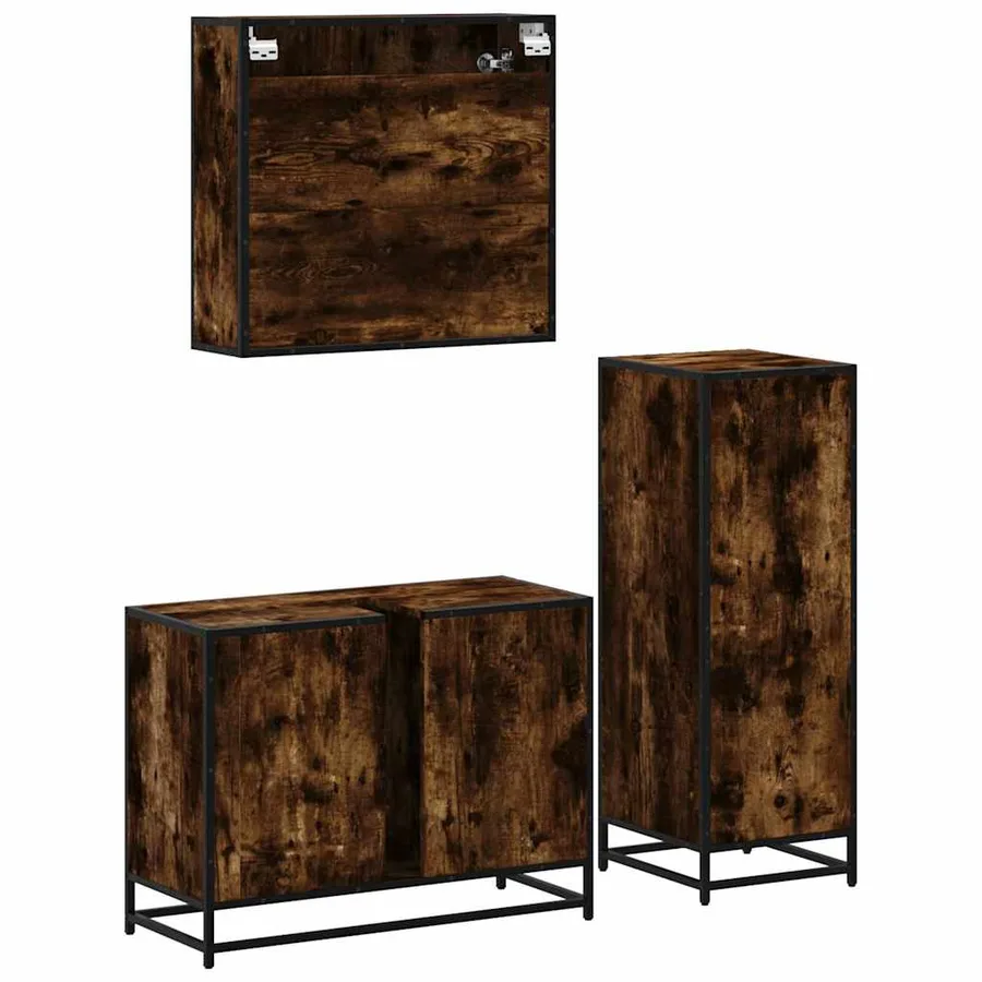 Ensemble de meubles de salle de bain 3 pcs Chêne fumé - 8