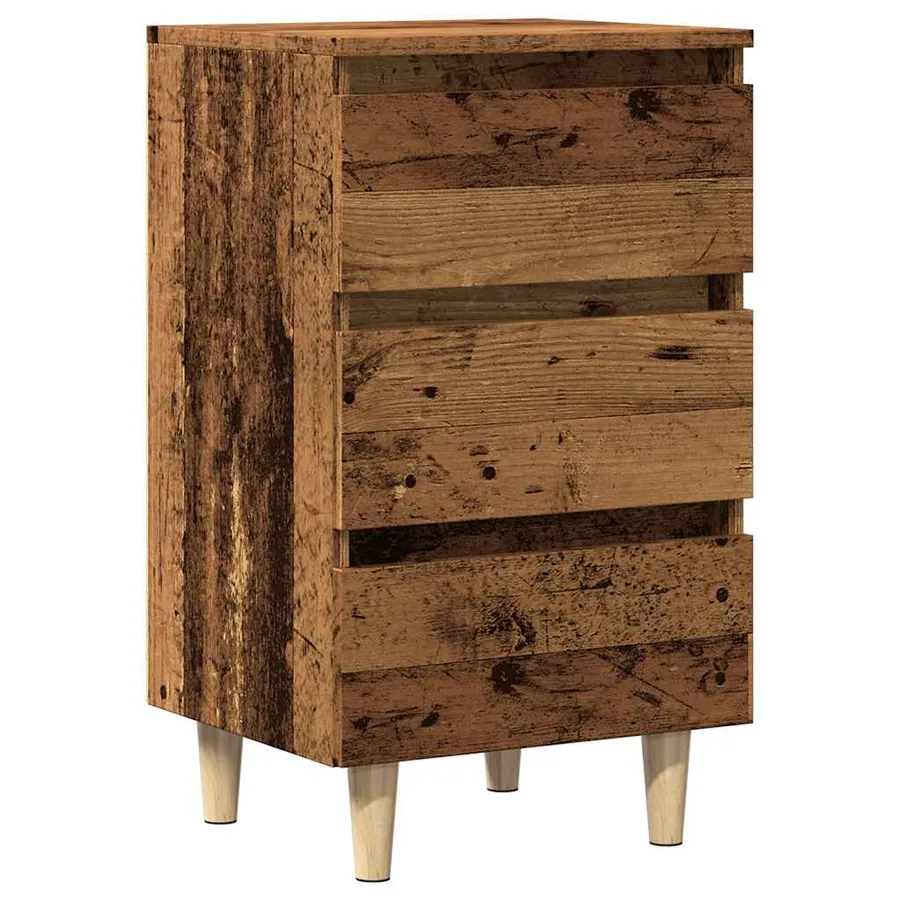 Table de chevet vieux bois 40x35x69 cm bois d’ingénierie - 2