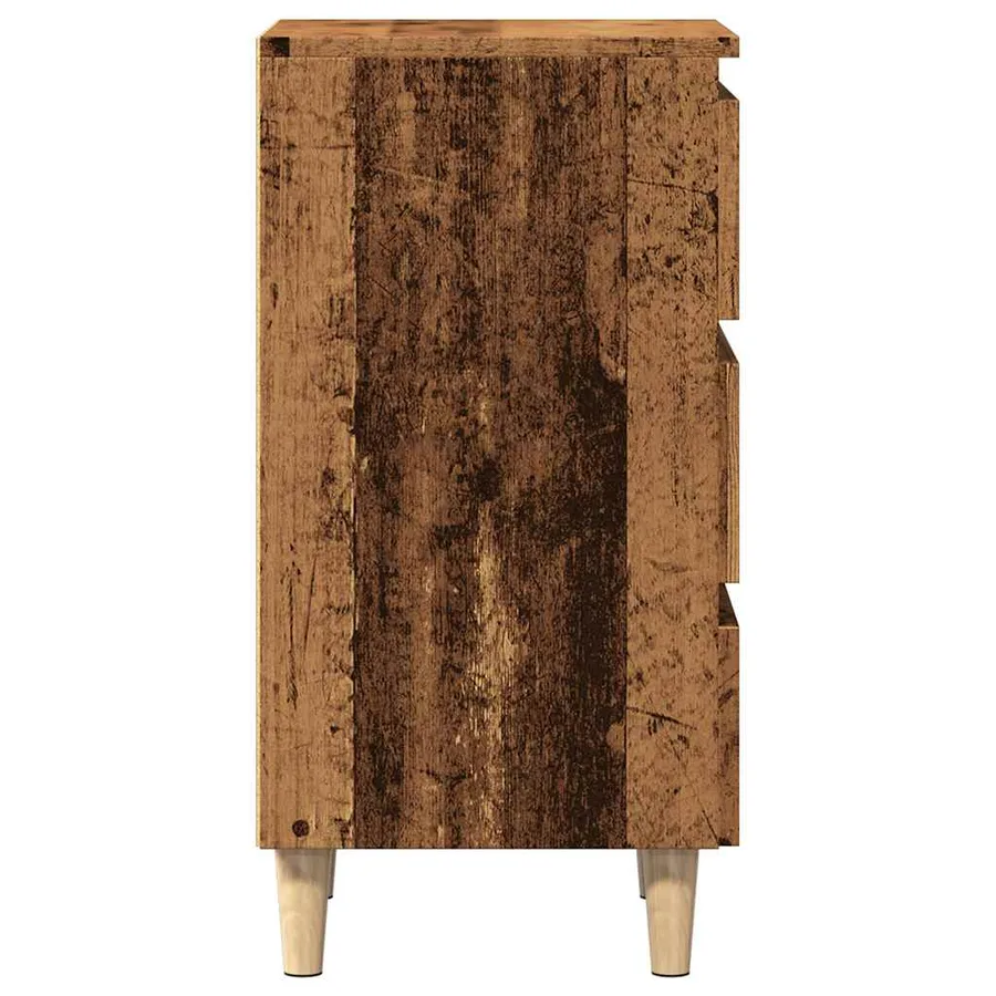 Table de chevet vieux bois 40x35x69 cm bois d’ingénierie - 5