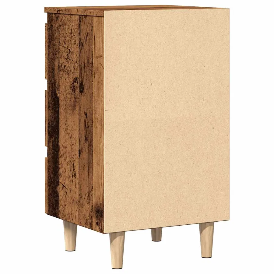 Table de chevet vieux bois 40x35x69 cm bois d’ingénierie - 6