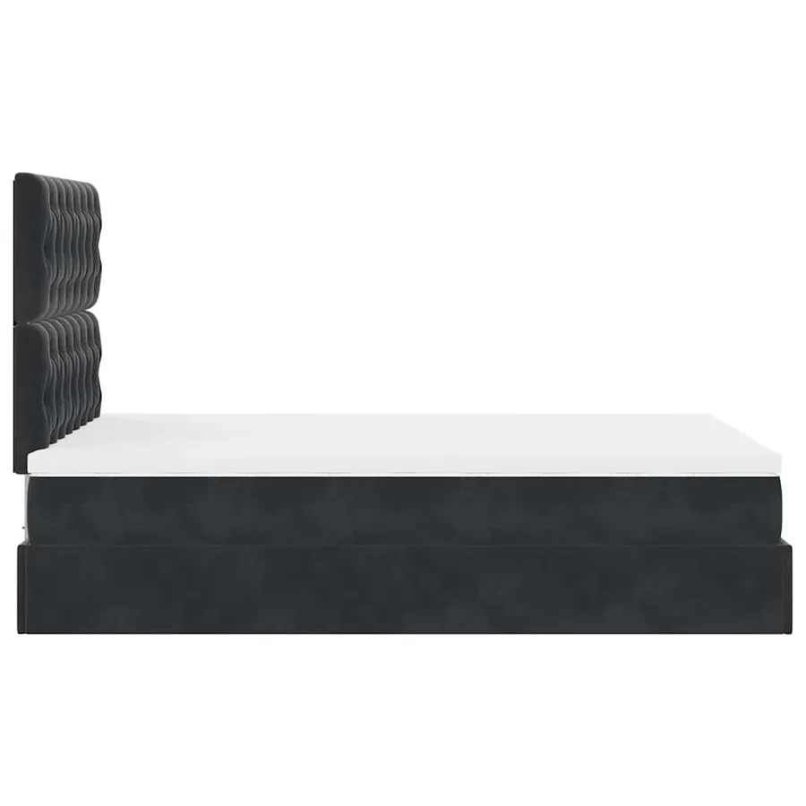 Cadre de lit ottoman avec matelas noir 120x200 cm velours - 9