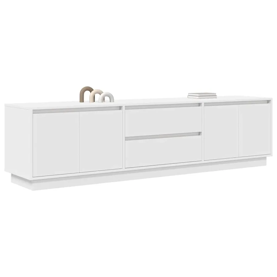 Meuble TV avec lumières LED blanc 193,5x41x50 cm - 5