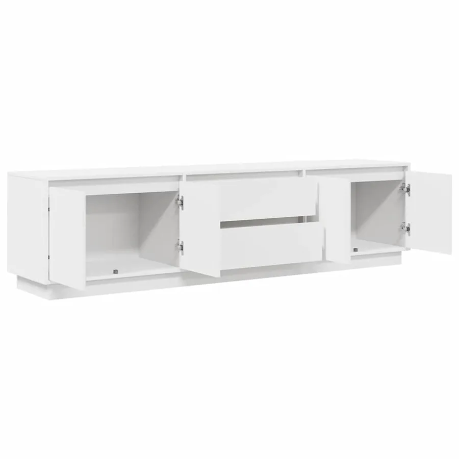 Meuble TV avec lumières LED blanc 193,5x41x50 cm - 6