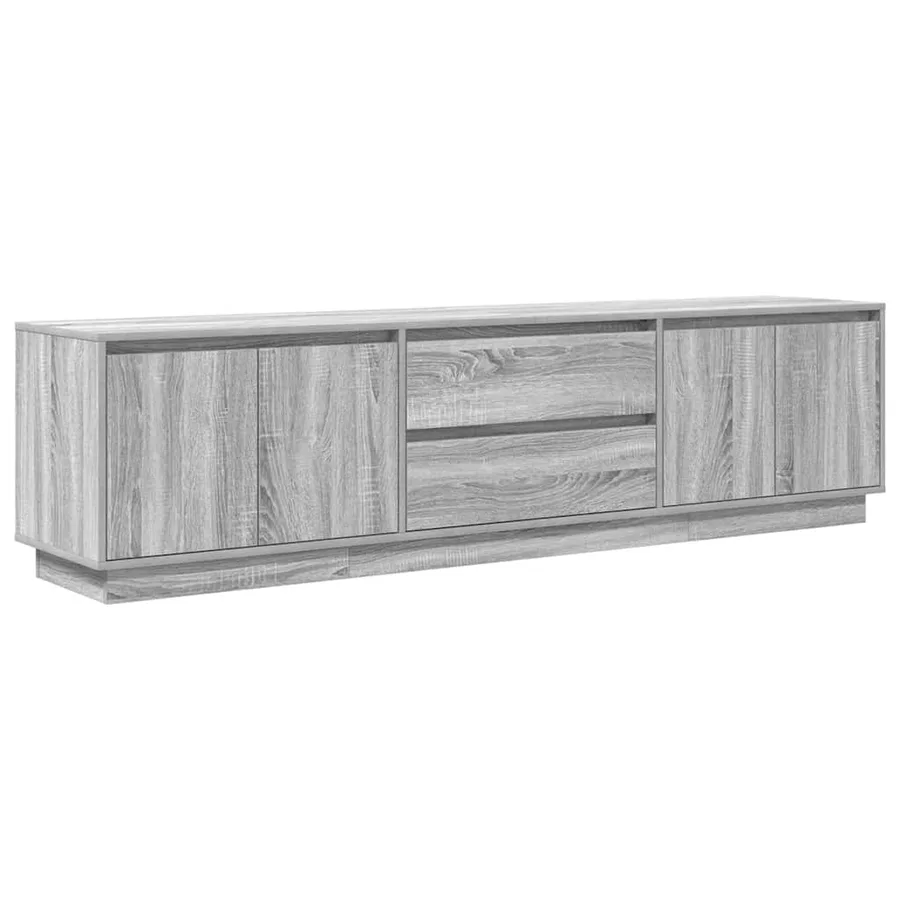 Meuble TV avec lumières LED sonoma gris 193,5x41x50 cm - 3