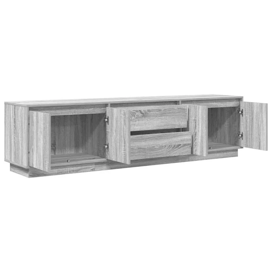 Meuble TV avec lumières LED sonoma gris 193,5x41x50 cm - 6