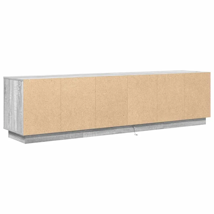 Meuble TV avec lumières LED sonoma gris 193,5x41x50 cm - 9