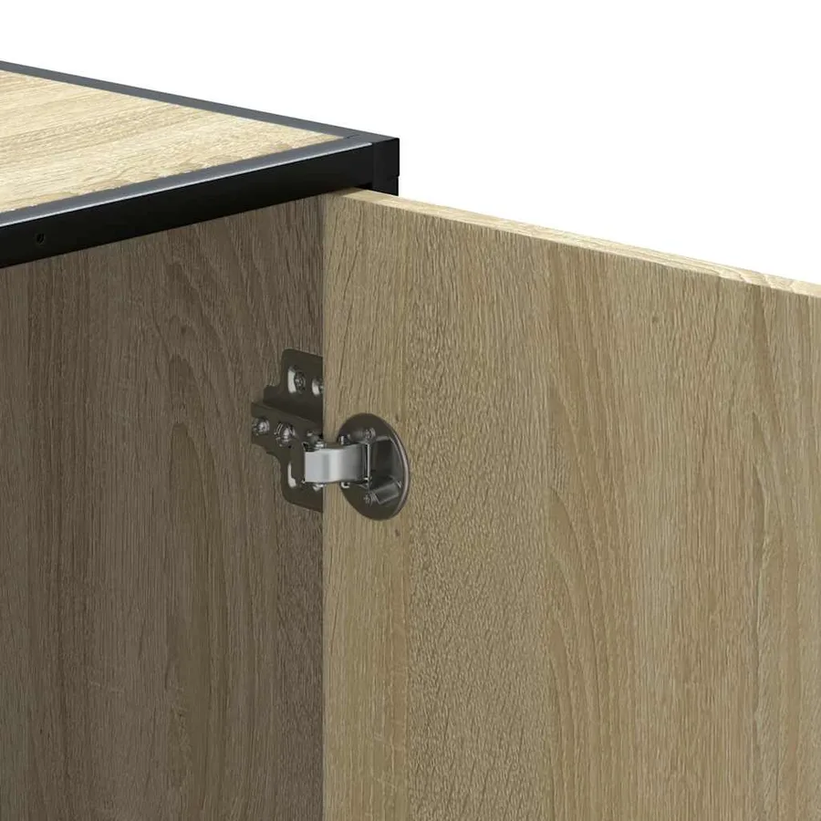 Banc à chaussures chêne sonoma bois d'ingénierie et métal - 10
