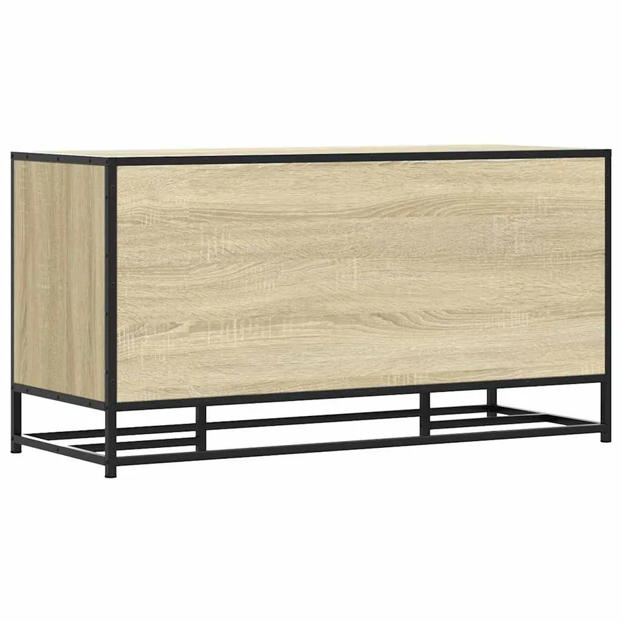 Banc à chaussures chêne sonoma bois d'ingénierie et métal - 8