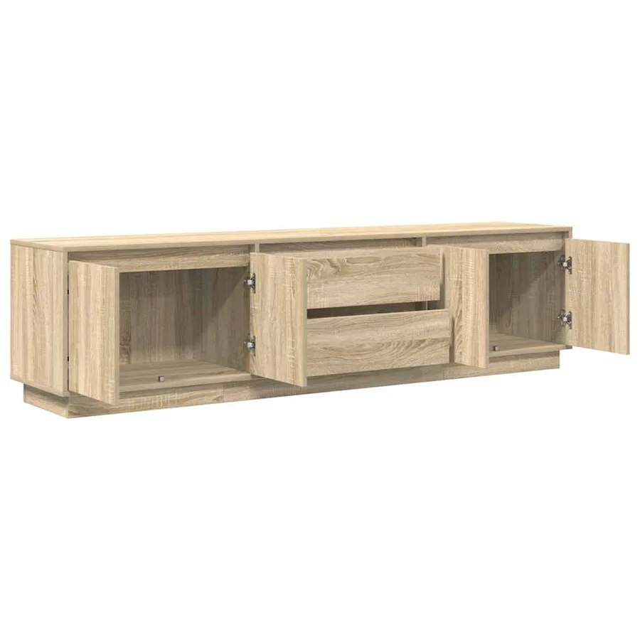 Meuble TV avec lumières LED chêne sonoma 193,5x41x50 cm - 6