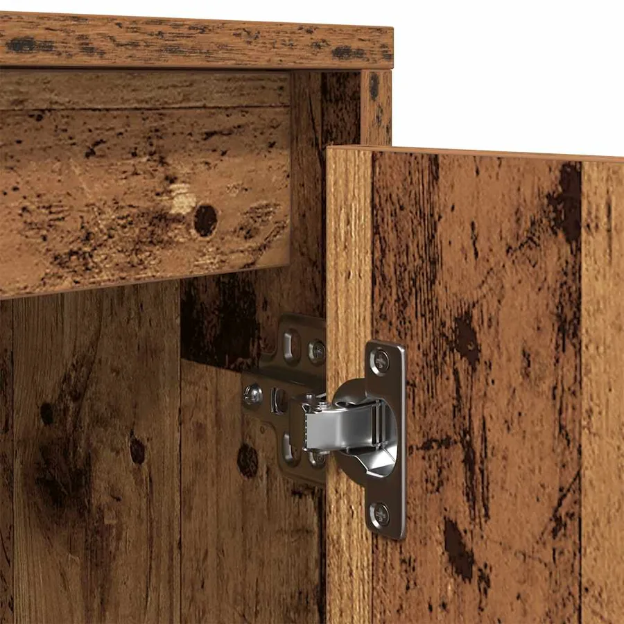 Meuble TV avec éclairage LED vieux bois 193,5x41x50 cm - 11