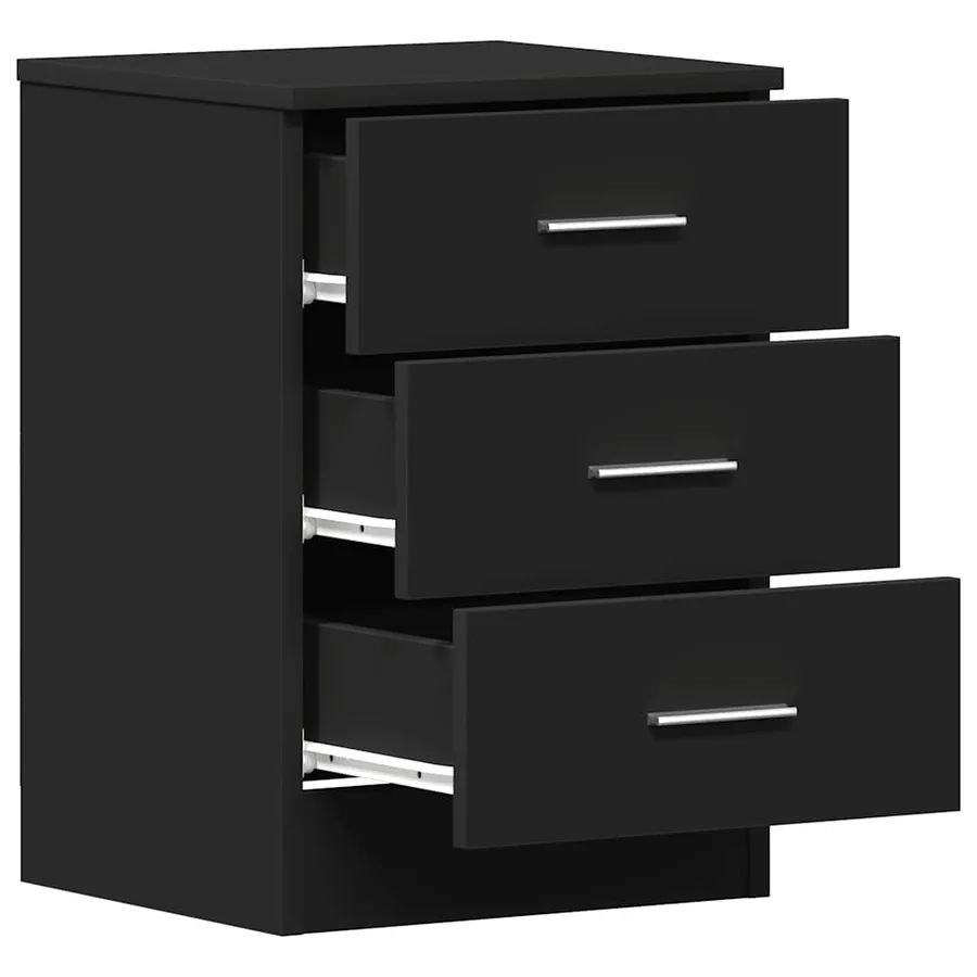 Tables de chevet 2 pcs Noir 38x35x56 cm Bois d'ingénierie - 5