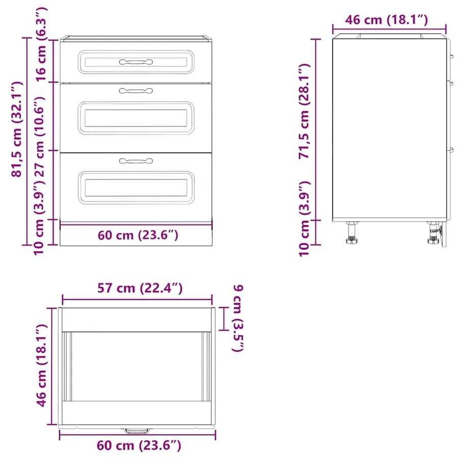 Armoire de cuisine Kalmar blanc bois d'ingénierie - 11