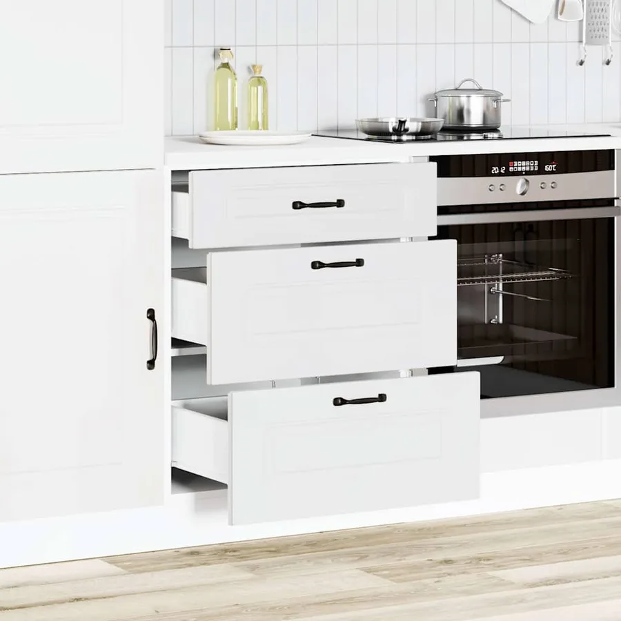 Armoire de cuisine Kalmar blanc bois d'ingénierie - 3