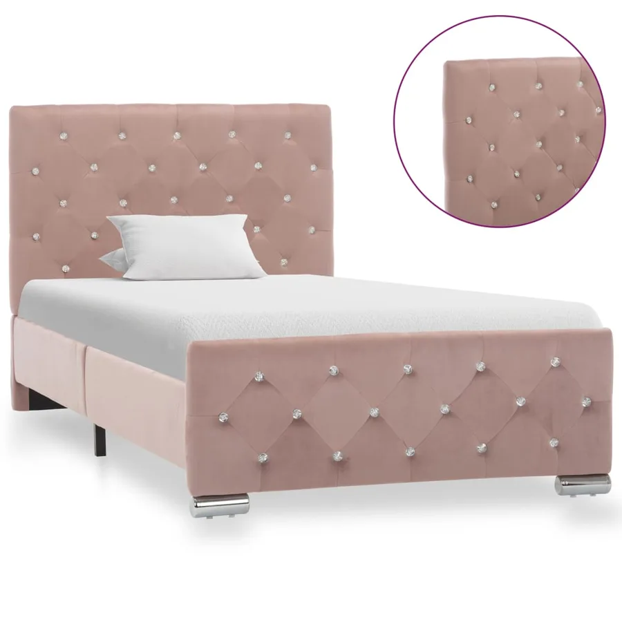 Cadre de lit sans matelas Rose Velours 90x200 cm - 3