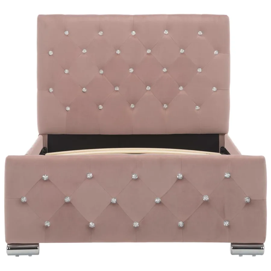 Cadre de lit sans matelas Rose Velours 90x200 cm - 4