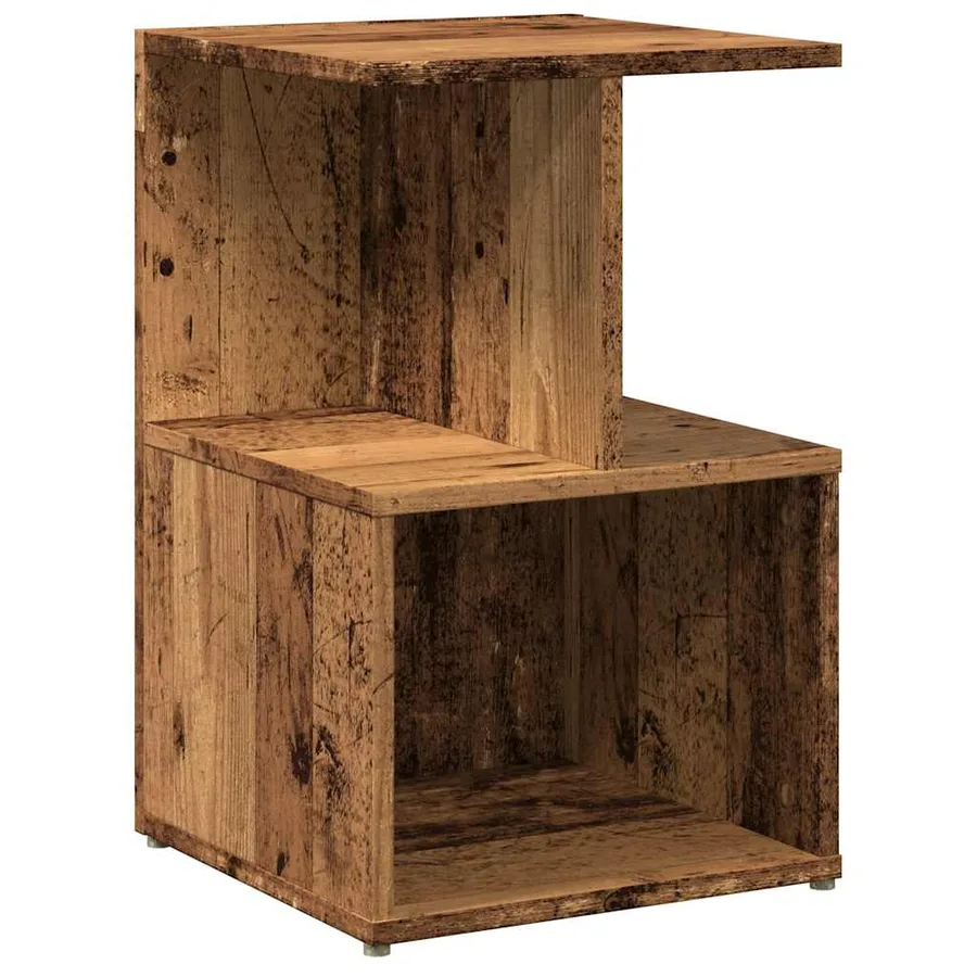 Tables de chevet 2 pcs vieux bois 35x35x55 cm bois d'ingénierie - 4