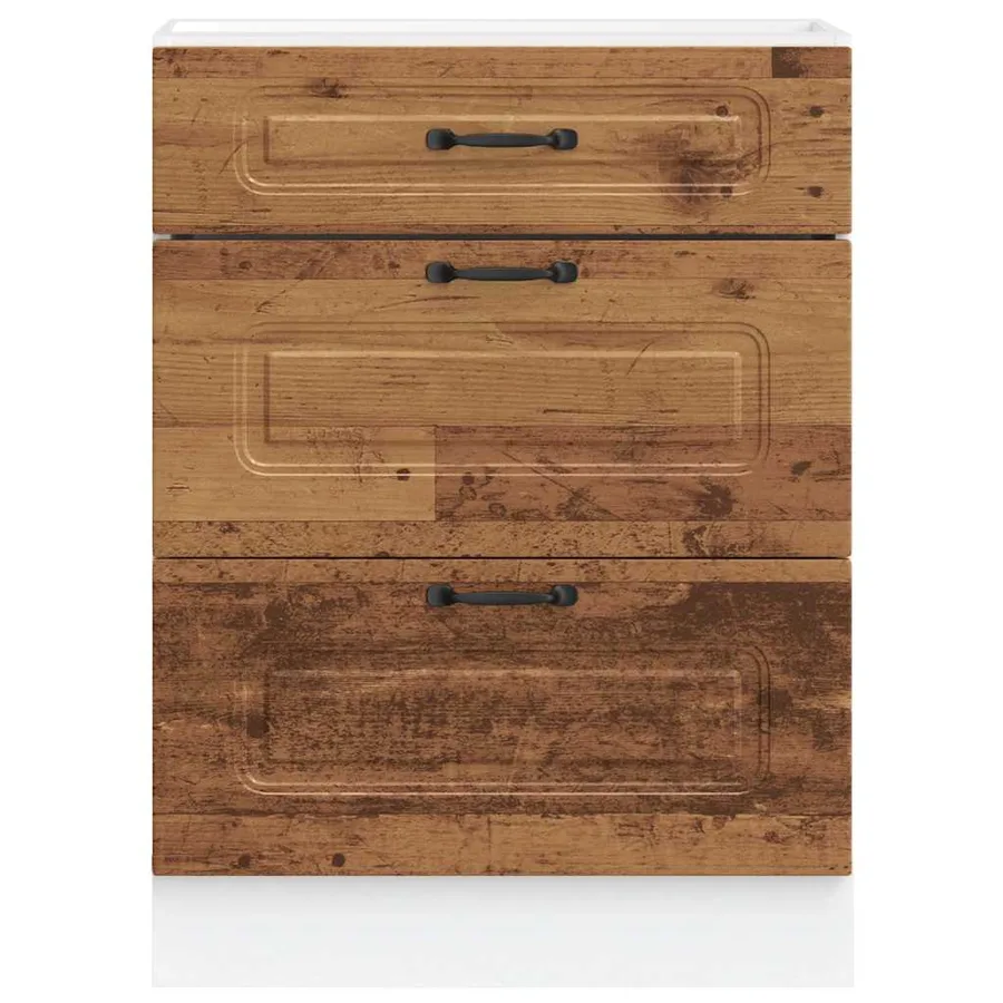 Armoire de cuisine Kalmar vieux bois bois d'ingénierie - 4
