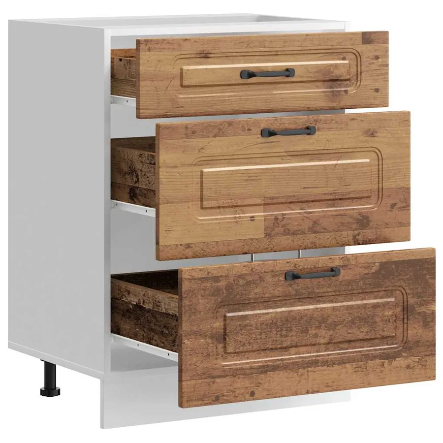 Armoire de cuisine Kalmar vieux bois bois d'ingénierie - 5